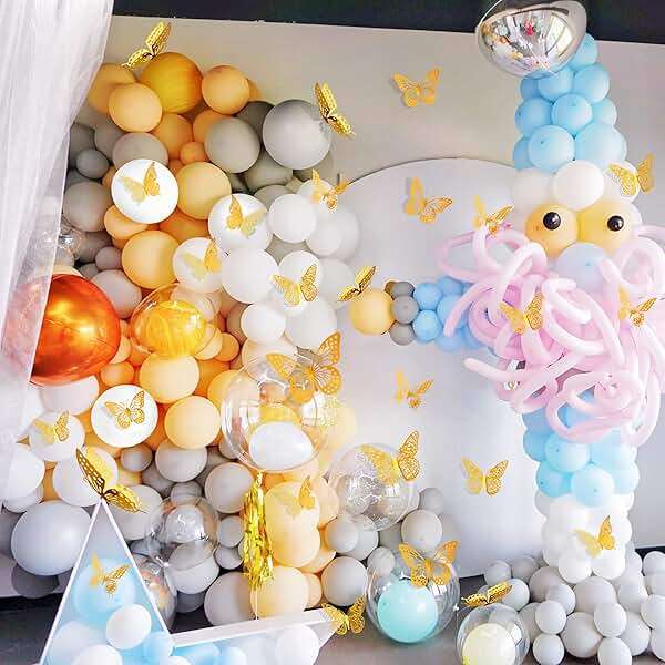SAOROPEB 3D Butterfly Wall Decor - 48 Pcs, 4 Styles, 3 Sizes, Gold Butterfly Decorations for Birthday & Party Celebrations, Removable Stickers - Image 3