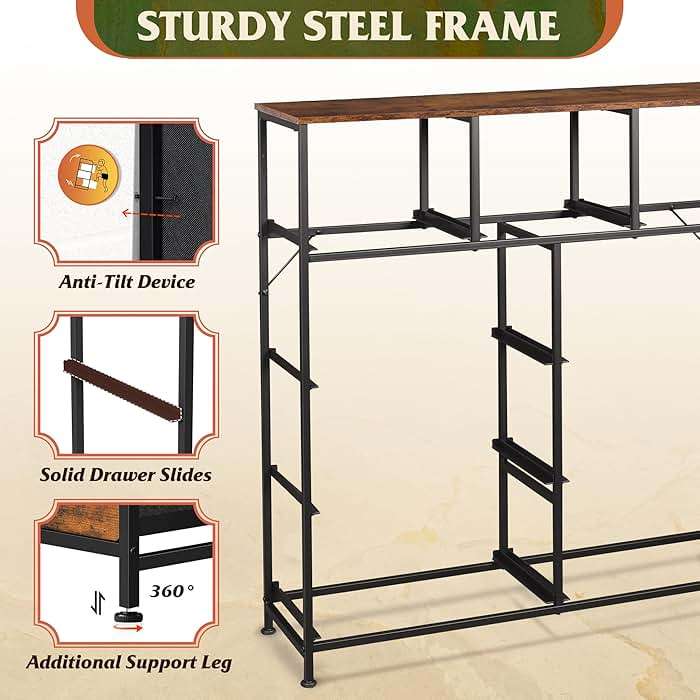 WLIVE 9-Drawer Dresser, Fabric Storage Tower for Bedroom, Hallway, Entryway, Closet, Tall Chest Organizer Unit with Fabric Bins, Steel Frame, Wood Top, Easy Pull Handle, Rustic Brown Wood Grain Print - Image 8