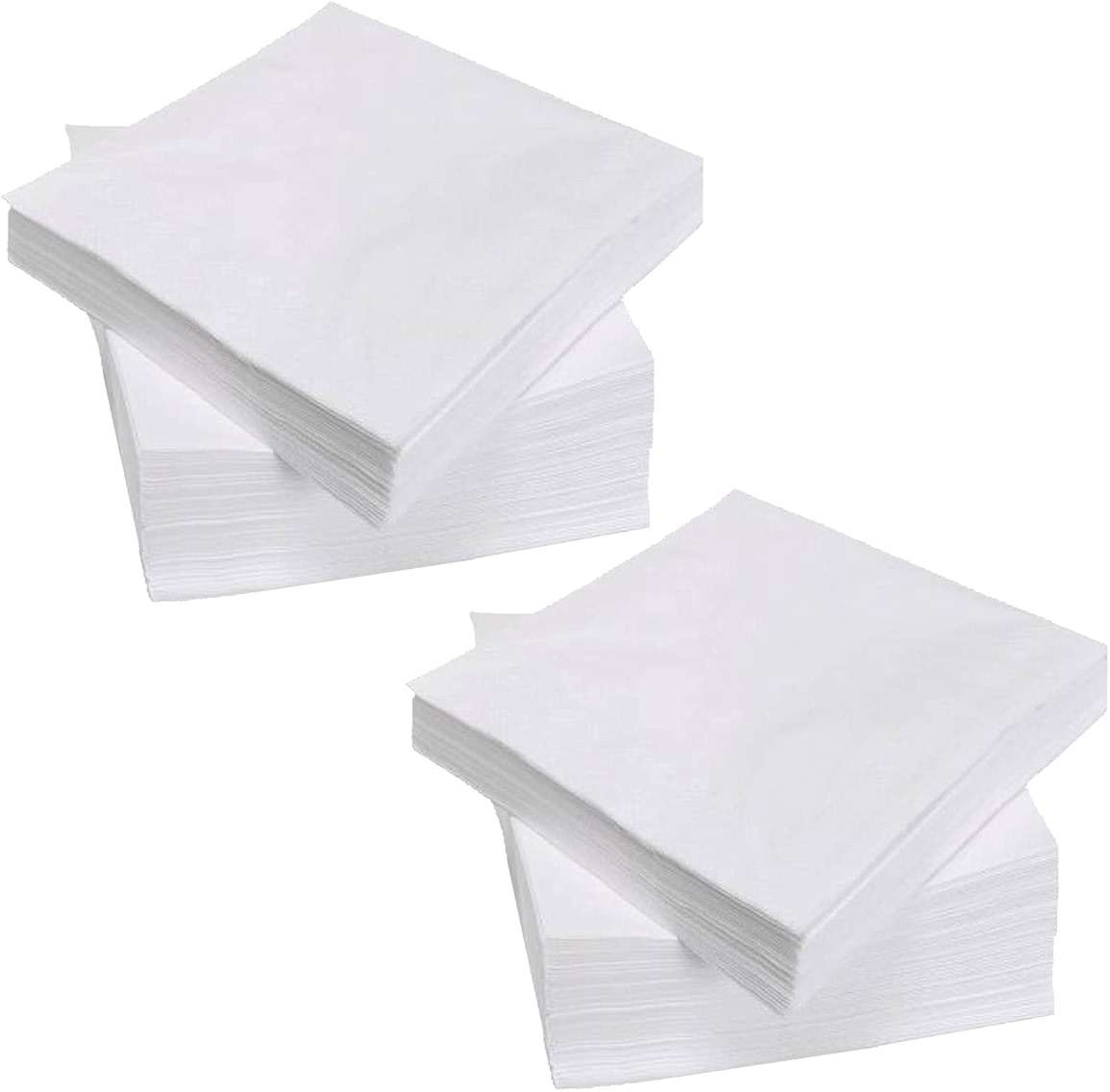 200 Count Napkins 2 Ply Plain White Beverage Napkins Disposable Four Fold Cocktails Paper Napkins 4.9" X 4.9" folded for Party and Every Day Use - Image 1
