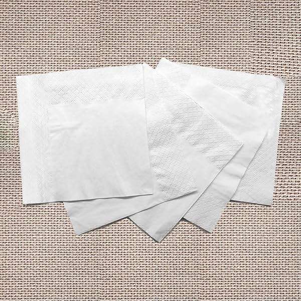 200 Count Napkins 2 Ply Plain White Beverage Napkins Disposable Four Fold Cocktails Paper Napkins 4.9" X 4.9" folded for Party and Every Day Use - Image 2