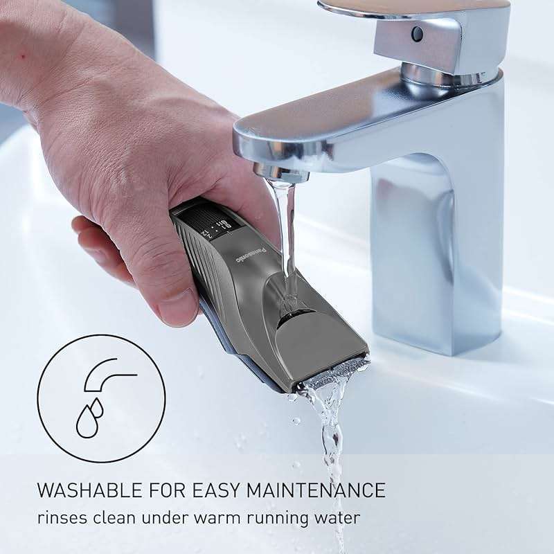 Panasonic Performance Hair Clippers with 2 Attachments and Adjustable Length Settings, Corded or Cordless Trimmer for Hair and Beard - ER-GC63-H (Silver) - Image 5