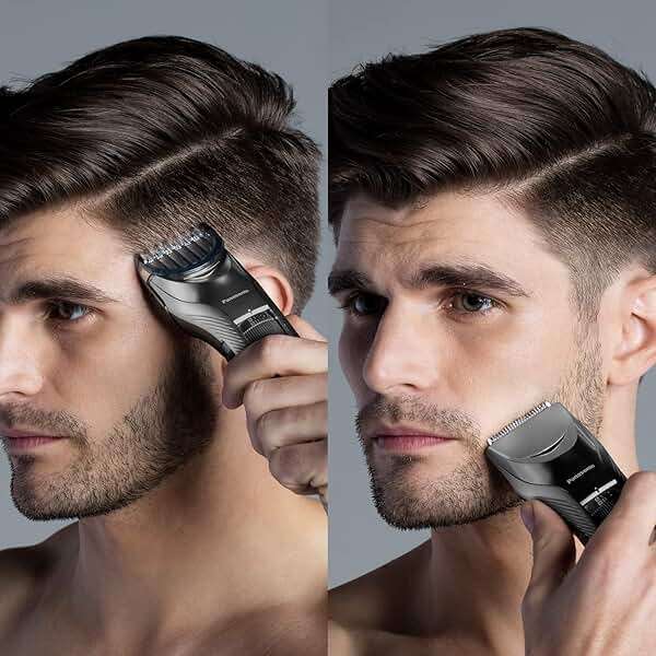 Panasonic Performance Hair Clippers with 2 Attachments and Adjustable Length Settings, Corded or Cordless Trimmer for Hair and Beard - ER-GC63-H (Silver) - Image 6