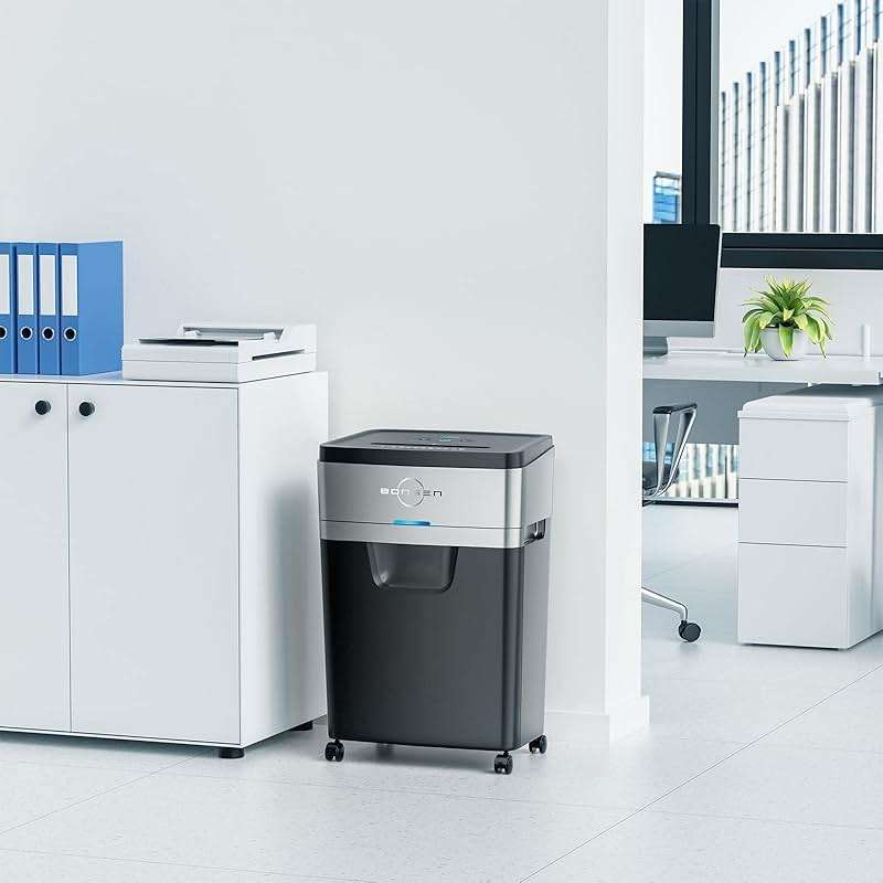 BONSEN Paper Shredder, 20-Sheet 60 Mins Nonstop Heavy Duty Paper Shredder for Office, 60dB Ultra Quiet Cross-Cut Shredder with 6.6 Gals Basket, Anti-Jam CD and Credit Shredder for Home Office (S3104) - Image 9