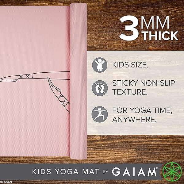 Gaiam Kids Yoga Mat Exercise Mat, Yoga for Kids with Fun Prints - Playtime for Babies, Active & Calm Toddlers and Young Children - Image 3