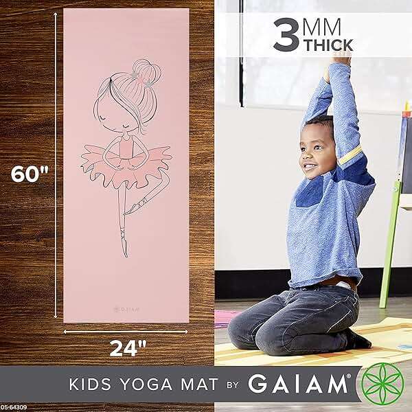 Gaiam Kids Yoga Mat Exercise Mat, Yoga for Kids with Fun Prints - Playtime for Babies, Active & Calm Toddlers and Young Children - Image 4