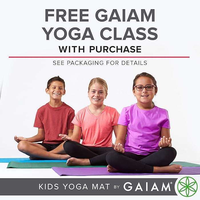 Gaiam Kids Yoga Mat Exercise Mat, Yoga for Kids with Fun Prints - Playtime for Babies, Active & Calm Toddlers and Young Children - Image 5