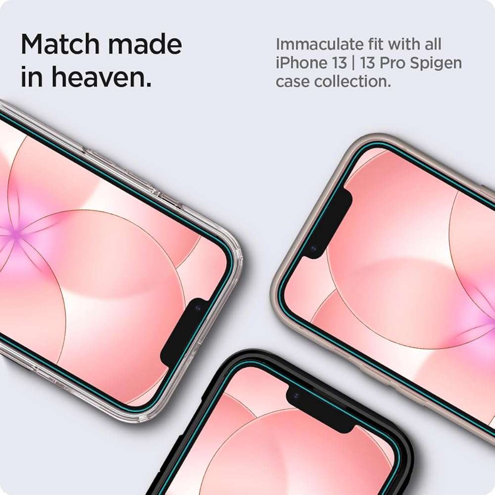 Spigen Tempered Glass Screen Protector [GlasTR EZ FIT] designed for iPhone 17e / iPhone 16e / iPhone 14 / iPhone 13 Pro/iPhone 13 [Sensor Protection - 2 Pack] - Image 7