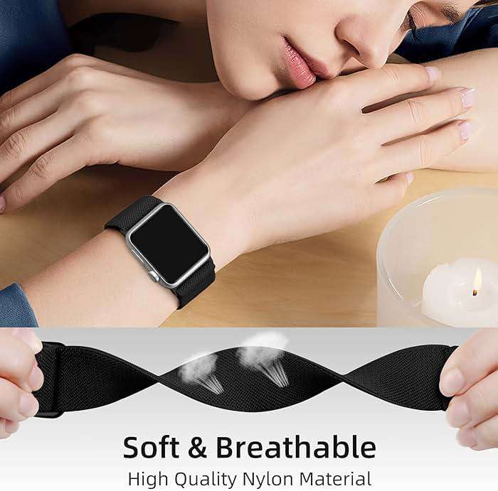 DaQin 3 Pack Stretchy Solo Loop Compatible with Apple Watch Bands for Men 49mm 46mm 45mm 44mm 42mm, Soft Nylon Braided Elastic Strap for iWatch Band Series 11 10 9 8 7 6 5 4 3 SE Ultra 3 Ultra 2 Ultra - Image 3