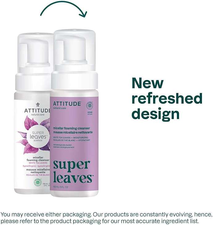 ATTITUDE Micellar Foaming Facial Cleanser, EWG Verified, Dermatologically Tested, Plant and Mineral-Based, Vegan, Coconut & Wildberries Scent, 5 Fl Oz - Image 2