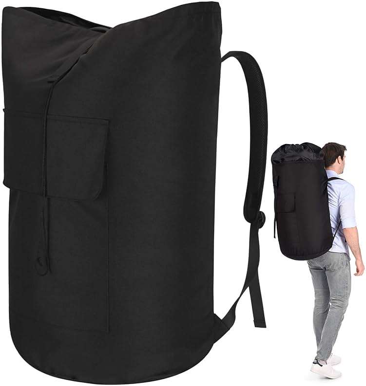 Backpack Laundry Bag, 115L Heavy Duty Extra Large College Laundry Backpack, Dirty Clothes Bag with Shoulder Straps, Laundry Hamper Bag with Drawstring Closure for College Dorm, Apartment Black - Image 1