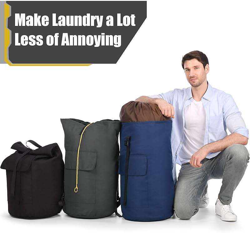 Backpack Laundry Bag, 115L Heavy Duty Extra Large College Laundry Backpack, Dirty Clothes Bag with Shoulder Straps, Laundry Hamper Bag with Drawstring Closure for College Dorm, Apartment Black - Image 6