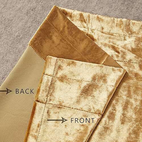 Gold Velvet Curtains 84 inches Length: Living Room Luxury Room Darkening Curtain - Elegant Bedroom Thermal Insulated Modern Heavy Thick Soft Soundproof Rod Pocket Window Drapes Set of 2 Panels - Image 5