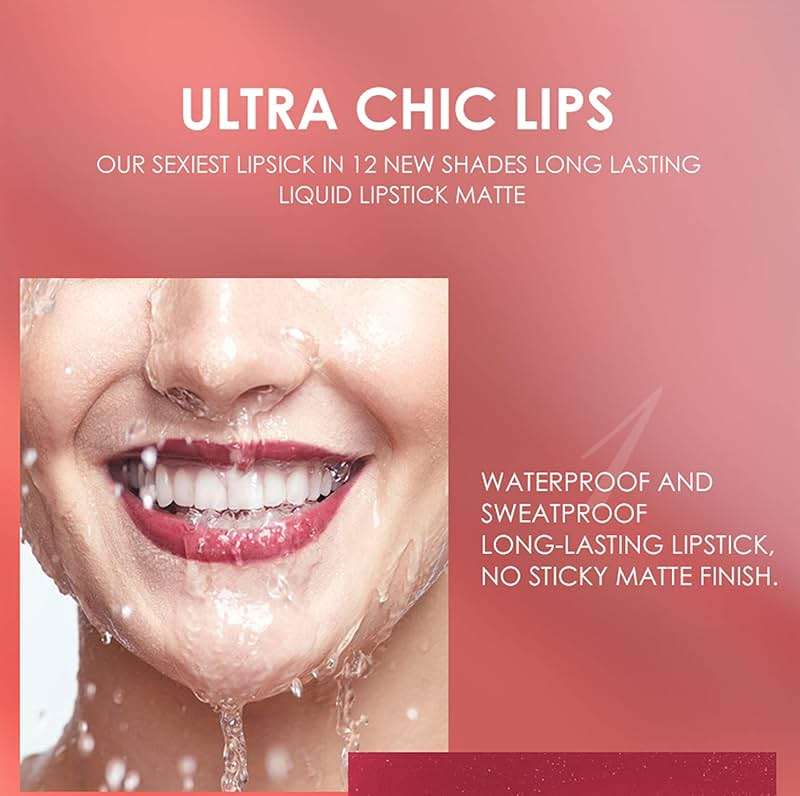 BestLand 12Pcs Matte Liquid Lipstick + Lip Liner Pens Set, Velvety Nude Lip Stain Waterproof Long Wear Makeup Gift Set - Image 7