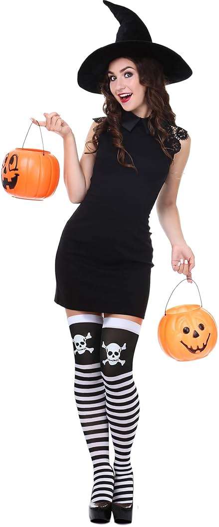 Boao 4 Pairs Halloween Thigh High Long Stockings Over Knee Stockings Cosplay Festival Socks - Image 2