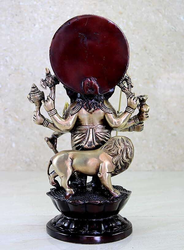 Esplanade Brass Heramba Ganapati Statue | Ganesh Ganesha Ganapathi Murti Idol Statue Sculpture | Home Decor | Black-Golden - 11.75" Inches - Image 6