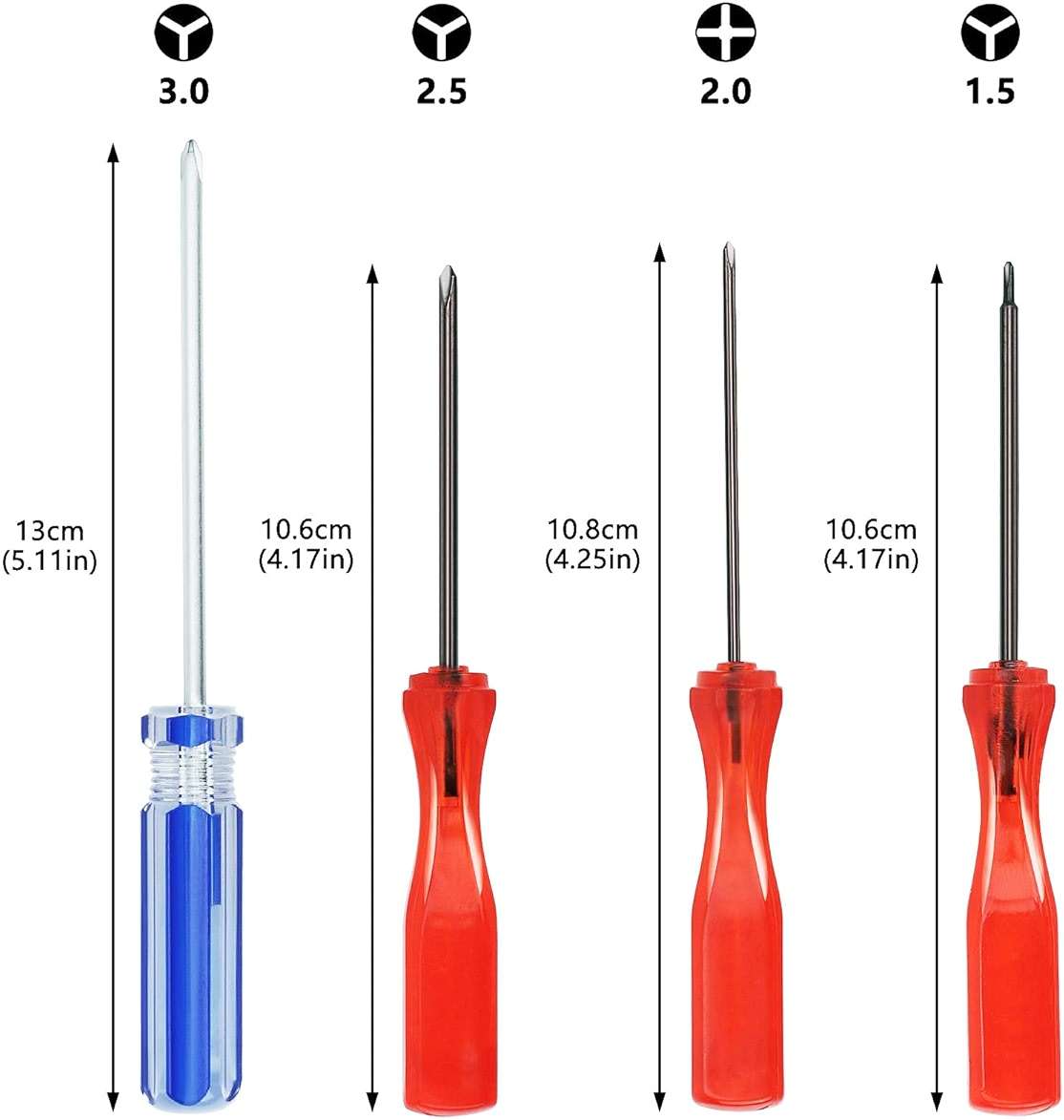 Video Game Repair Kit, Triwing (Y) 1.5 2.5 3.0 and Phillips PH00 Screwdriver Set, Repair Tool Kit for Nintendo Products for Switch, Wii, DS, DS Lite, DS XL, 3DS, GBA SP NDS - Image 2