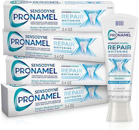 Sensodyne Pronamel Intensive Enamel Repair Toothpaste for Sensitive Teeth and Cavity Protection, Whitening Toothpaste to Strengthen Enamel, Arctic Breeze - 3.4 Ounces x 4 - Image 1