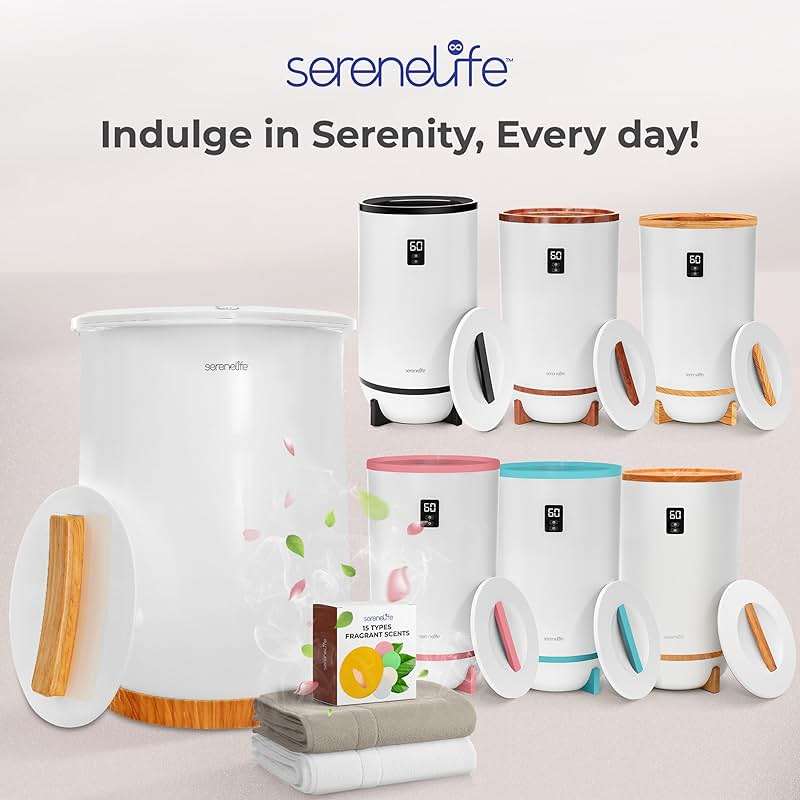 SereneLife Bucket Towel Warmers, White Large Towel Warmer for Spa and Bathroom, Luxury Towel Heater Gifts for Him & Her, Auto Shut-Off, Fits 2 large, Blankets, Bathrobes, PJ's - Image 7
