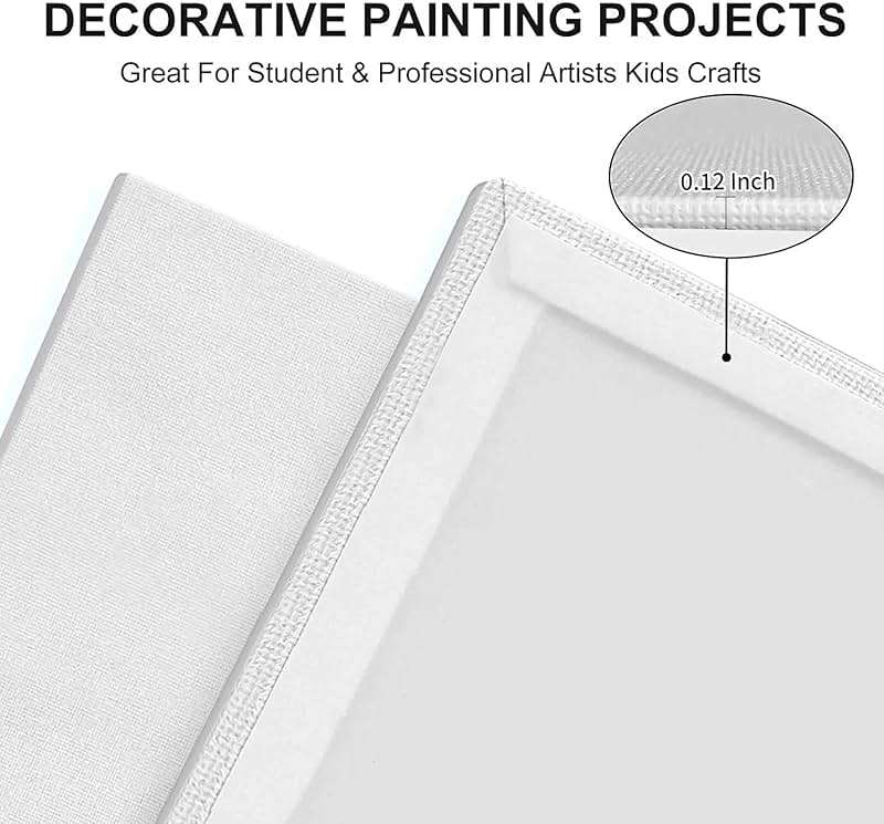 Artkey Canvas Boards for Painting 8x10 Inch 12 Pack, 10 oz Primed 100% Cotton White Blank Canvases for Painting, Art Supplies Paint Canvas Panels for Acrylic Oil Watercolor Tempera Paints - Image 4