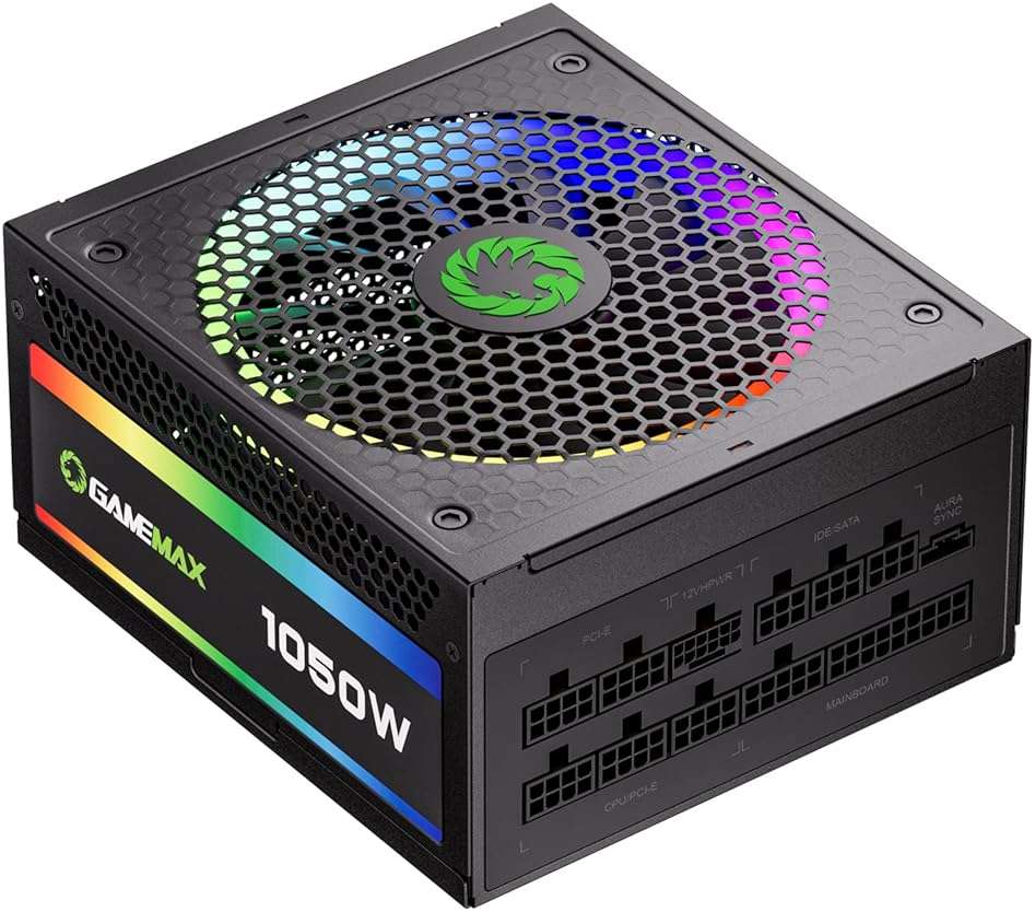 GAMEMAX 1050W ATX 3.0 & PCIE 5.0 Power Supply, 80+ Gold Certified, Addressable RGB Sync, Fully Modular ATX Gaming Power Supply, RGB-1050 - Image 1