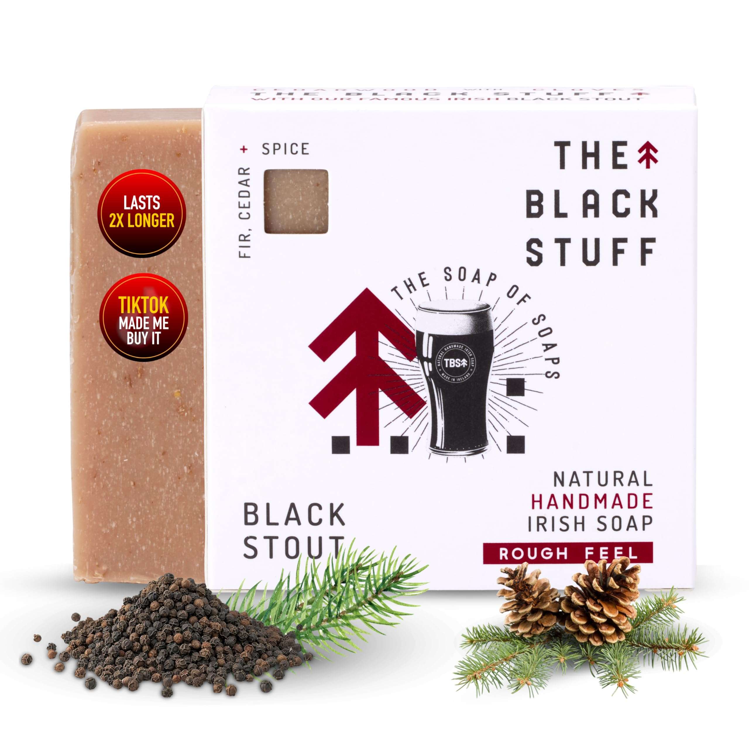 The Black Stuff All Natural Bar Soap for Men Handmade Cold Process Soaps with Organic Ingredients and Essential Oils - Mens Soap for Daily Use, Black Stout Body Soap - Image 1