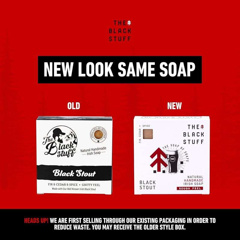 The Black Stuff All Natural Bar Soap for Men Handmade Cold Process Soaps with Organic Ingredients and Essential Oils - Mens Soap for Daily Use, Black Stout Body Soap - Image 2