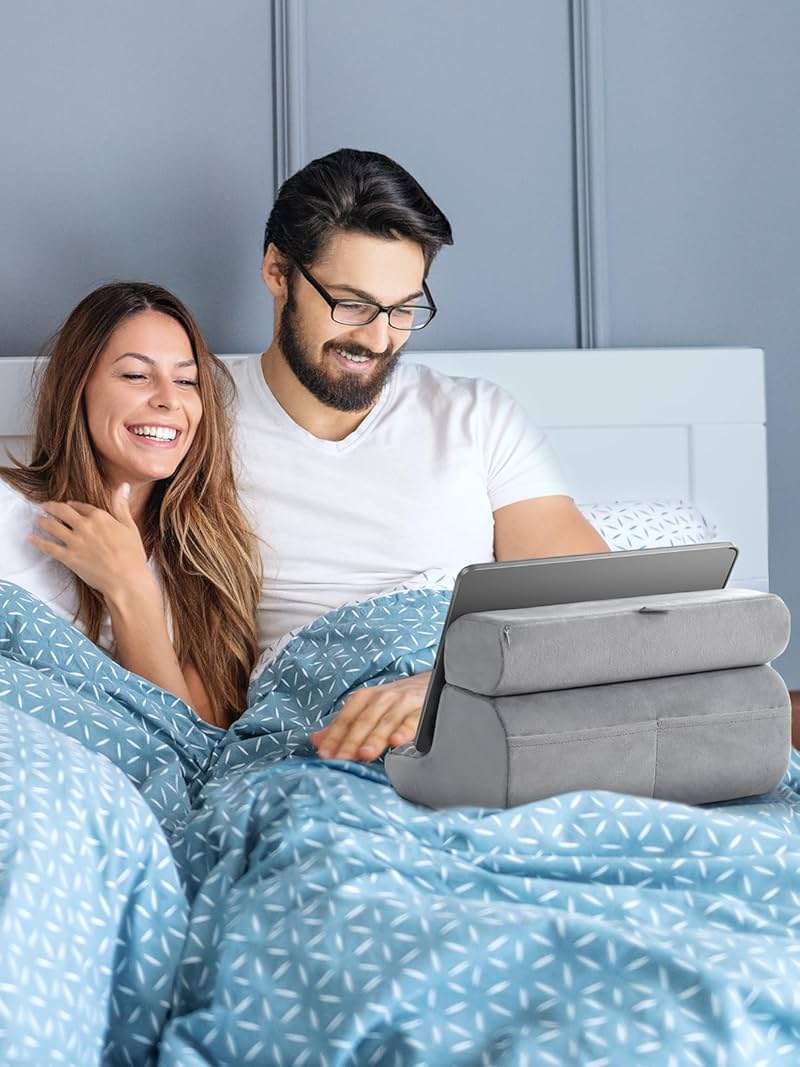 UGREEN Tablet Pillow Stand for Lap Soft Holder Bed with 3 Viewing Angles Adjustable Home Office Accessories Compatible with iPad Pro 13 12 11 10.5 Air Mini 5 4 3 2 Phone 16 15 14 E-Reader Grey - Image 9