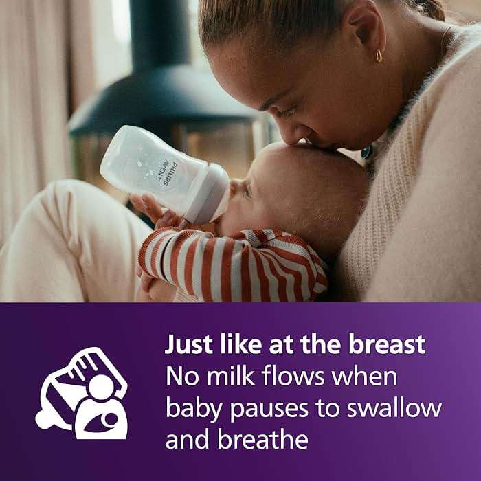 Philips Avent Natural Baby Bottles with Natural Response Nipples (Fast Flow, Flow 4), 11oz, 4-Pack, SCY906/04 - Image 5