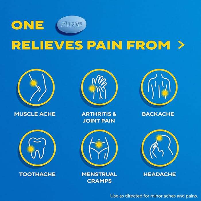 Aleve Pain Reliever & Fever Reducer Naproxen Sodium Caplets, Body and Arthritis Pain Reliever, Medicine for Adults and Children Ages 12 and Up, 60 Individual Pouches - Image 3