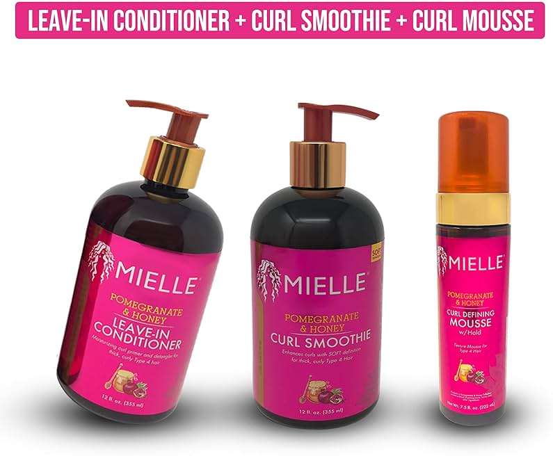 Mielle’s Pomegranate and Honey Leave In Conditioner,Curl Smoothie,Curl Mossue Combo,Provides long-lasting Moisture,Specially Formulated for Thick,Curly Hair - Image 2