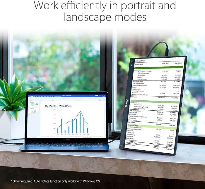 ASUS ZenScreen 15.6 Inch Portable Monitor - 1080P, Full HD, IPS, USB Type-C, Eye Care, Kickstand, for Laptop, PC, Phone, Console, Anti-Glare Surface, 3-Year Warranty - MB16ACV - Image 7