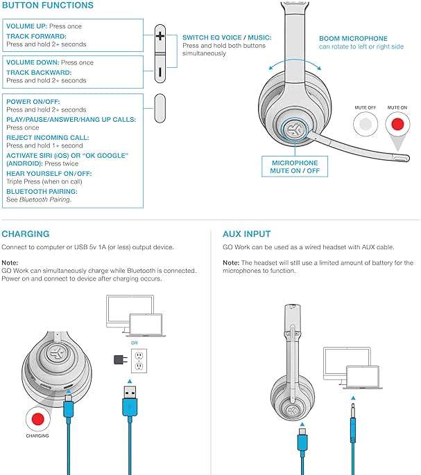 JLab Go Work Wireless Headsets with Microphone, 45+ Playtime PC Bluetooth Headset and Multipoint Connect to Laptop Computer and Mobile, Wired or Wireless Headphones (1 Pack) - Image 8
