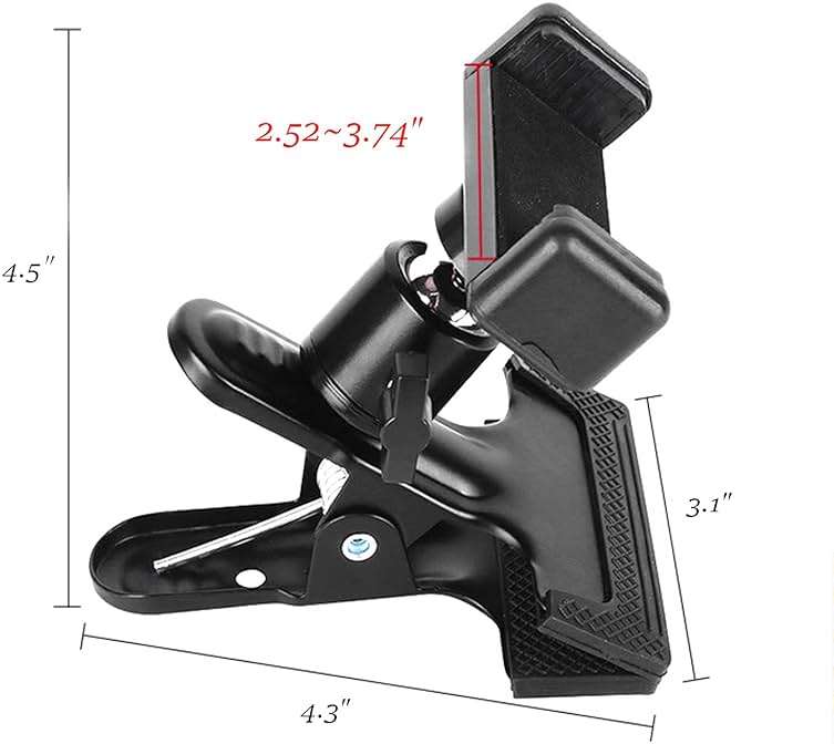 RockCheems Guitar Head Phone Holder Mount for Live Broadcast Teaching Video Recording Android and iPhone Compatible Guitar/Electric Guitar/Bass/Ukulele - Image 2