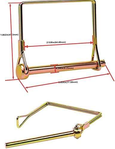 Wire Lock Pin, Trailer Coupler Pin,Hitch pin,1/4 Inch, 10 Pieces, Square, Gold - Image 2