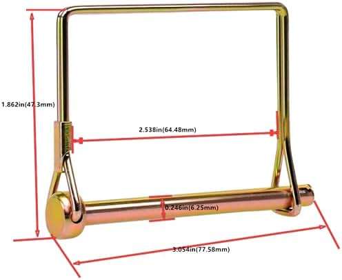 Wire Lock Pin, Trailer Coupler Pin,Hitch pin,1/4 Inch, 10 Pieces, Square, Gold - Image 3