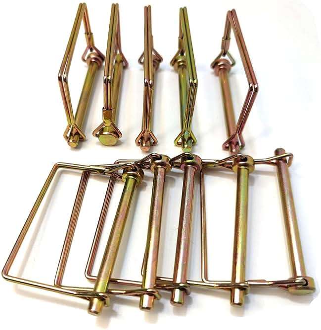 Wire Lock Pin, Trailer Coupler Pin,Hitch pin,1/4 Inch, 10 Pieces, Square, Gold - Image 4