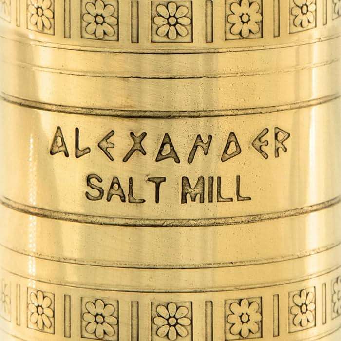 Alexander Home Original Greek Salt Mill, 8-Inch Brass – European Manual Salt Grinder Refillable - Image 6