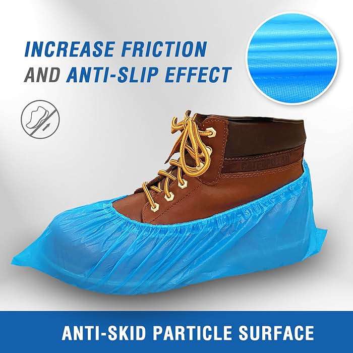 ProtectX Disposable Shoe & Boot Covers, XL Extra Large, 100-pack (50 pairs), Waterproof, Slip Resistant, Durable CPE plastic, Fits up to Men’s 14 US Size and All Women’s US Size Shoes - Image 5