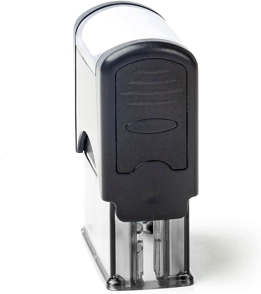 Self Inking Rubber Stamp, Refillable Red Ink Preinstalled - (9/16" x 1-1/2") (for Deposit ONLY) - Image 2