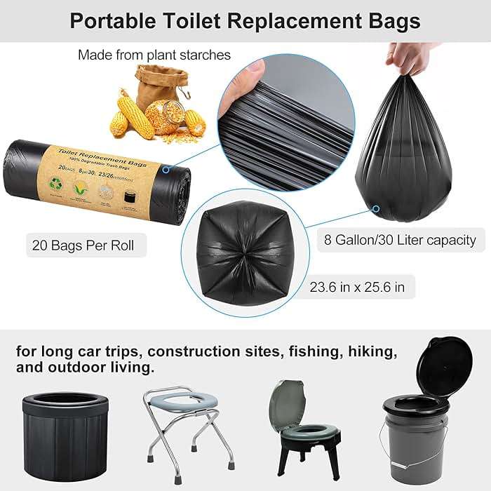 BLIKA 40 Count Toilet Replacement Bags, 8 Gallon, 30 Liter, Heavy Duty 1 Mil, Compost Bags 8 Gallon, Camping Toilet Bags for Portable Toilet, Car Travel, Camping, Long Trips - Image 5