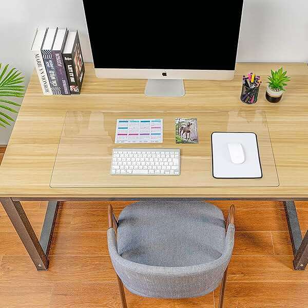 Awnour Clear Desk Mat on top of desks - 32 x 16 inches - Clear Transparent Plastic Desk Protector - Desk Writing Mat for Office and Home - Image 2