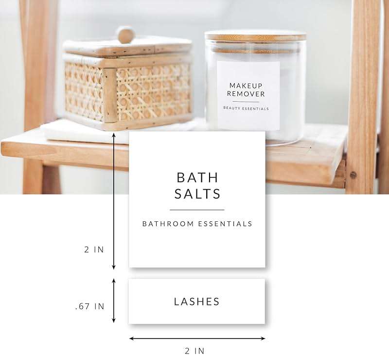 Minimalist Bathroom Labels for Organizing, 136 Preprinted Bath Room and Makeup Organizer Stickers, Waterproof Removable, Soap Shampoo Storage Supplies - Image 3