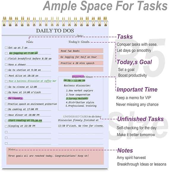 KAICN Daily to Do Notepads - Task Checklist planner, Time Management planner, To Do lists, Organizer with Today's Goals, Notes, 52 Undated Agenda Tear-off Sheets, 6.5 x 9.8 inches (Pink) - Image 4