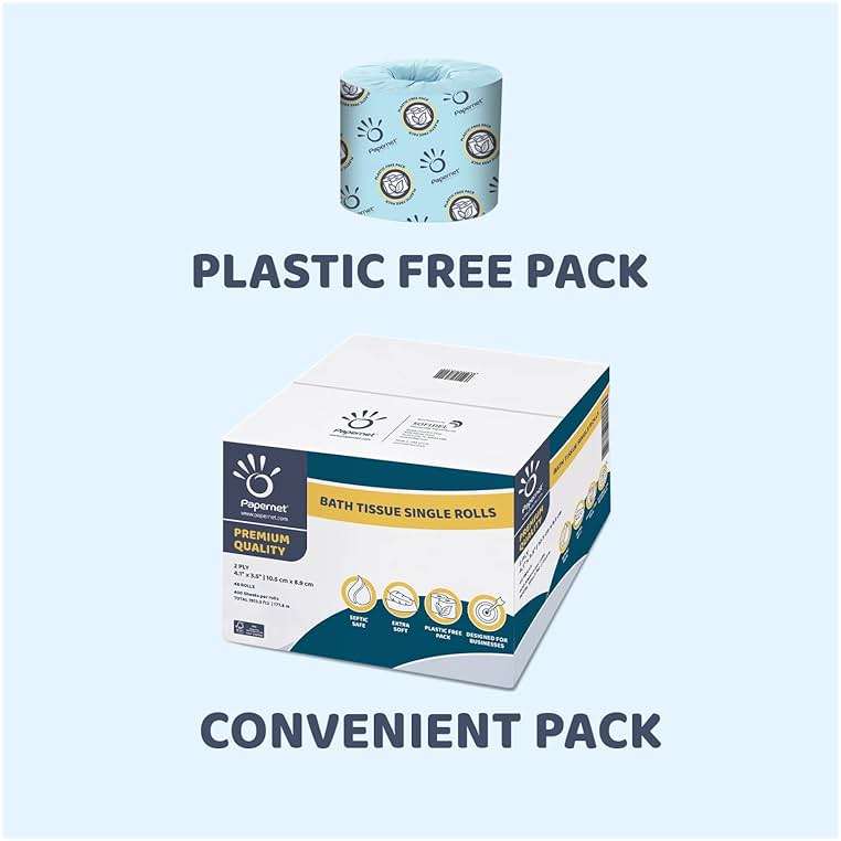 Papernet Toilet Tissue 48 Single Rolls with 400 Premium Quality Sheets per roll | Compatible with Universal Dispensing System | 2 ply 400 sheets 4.1” x 4.0” - Image 5