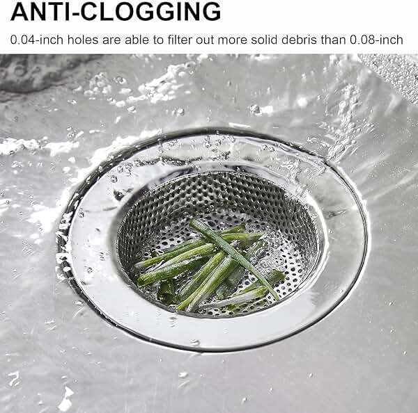Kitchen Sink Strainer Stainless Steel, LASSHSWA Kitchen Sink Drain Strainer, Sink Strainers for Kitchen Sinks with Large Wide Rim 4.5" Diameter (2 Pack) - Image 5