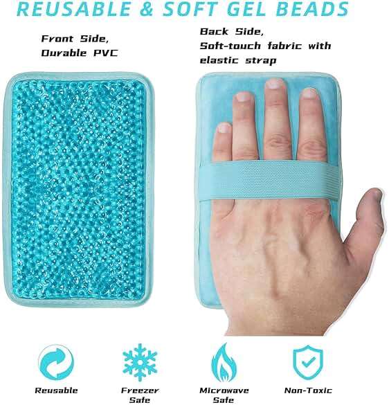 Gel Beads Ice Pack Ice Bag with Strap-1 Pack Reusable Hot & Cold Pack Compress for Knee, Shoulder, Foot, Back, Ankle, Neck, Hip, Elbow, Wisdom Tooth-7.76''x4.93''(Blue) - Image 5
