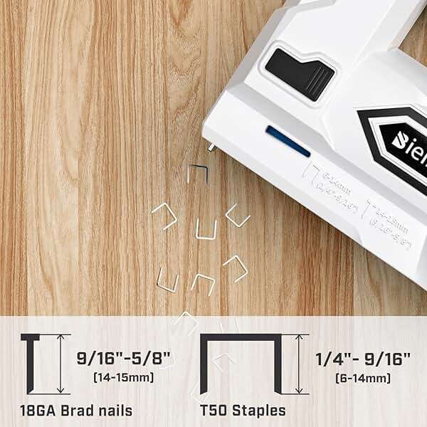 Bielmeier Electric Staple Gun, 2 in 1 Lithium-ion Electric Stapler, 4V Cordless Brad Nailer Kit with Staples Nails, USB Charger, Power Tacker for Upholstery, Material Repair, Carpentry, DIY - Image 2