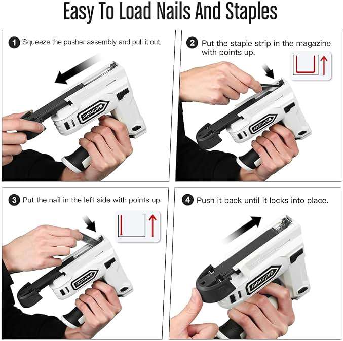 Bielmeier Electric Staple Gun, 2 in 1 Lithium-ion Electric Stapler, 4V Cordless Brad Nailer Kit with Staples Nails, USB Charger, Power Tacker for Upholstery, Material Repair, Carpentry, DIY - Image 6