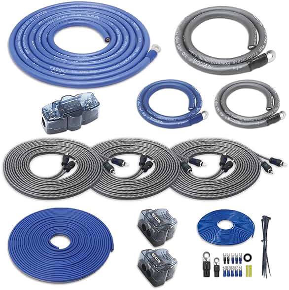 Recoil RCK0D True 1/0 Gauge Car Audio Dual Amplifiers CCA Wiring Installation Kits with OFC RCA Cable - Image 1