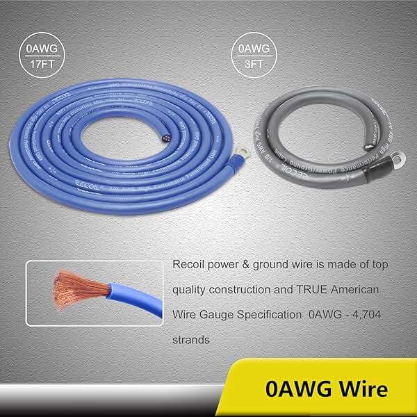 Recoil RCK0D True 1/0 Gauge Car Audio Dual Amplifiers CCA Wiring Installation Kits with OFC RCA Cable - Image 4